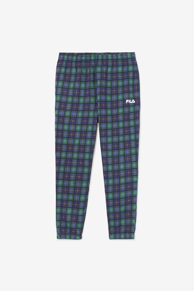 Fila Pants Dorm Plaid Jogger Mens Navy - India DIC-586324